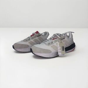 adidas Men's Light Gray and Red Accent Sneakers